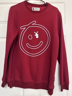 Dutch Bros Maroon Medium Sweatshirt with White Smiley Logo
